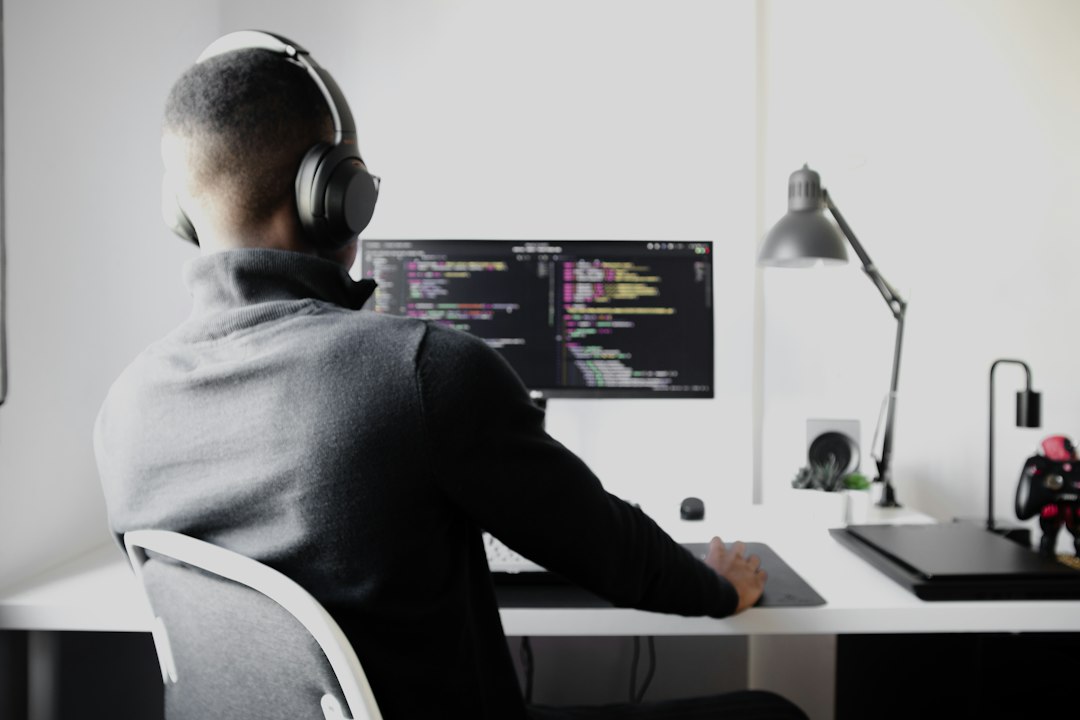remote software engineer working in a distraction-free home office